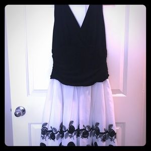 Black and white cocktail dress.